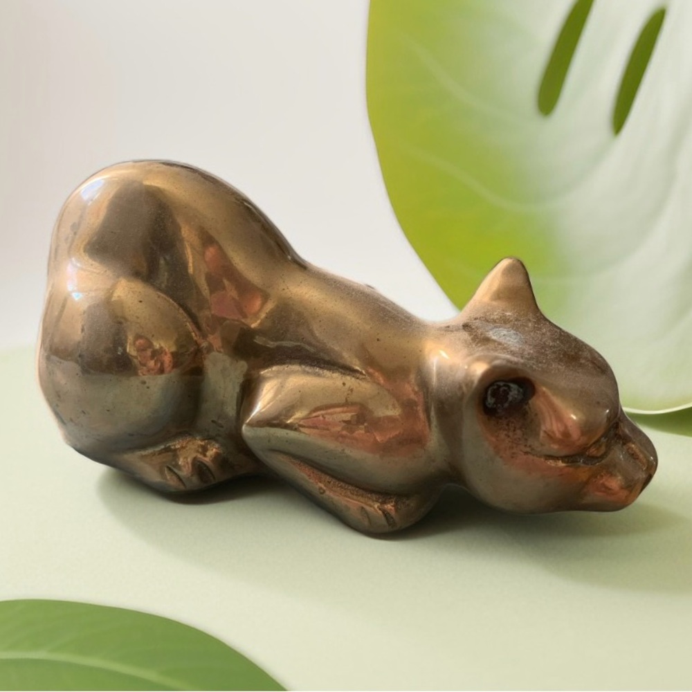 Bring Timeless Charm to Your Space with This Vintage Brass Cat Figurine